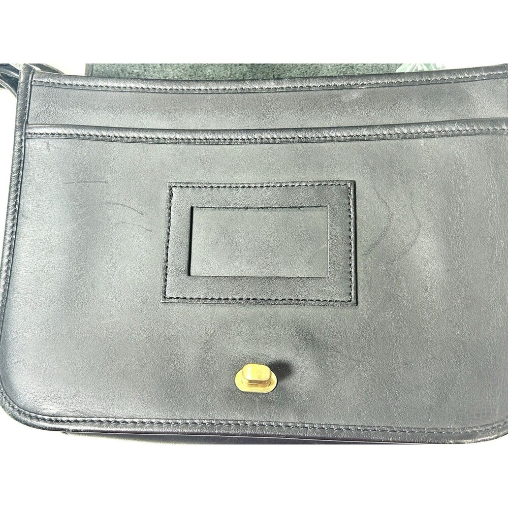 COACH Vintage Crossbody Bag Black Leather Made In Korea Gold Tone Twist Lock - Picture 15 of 16